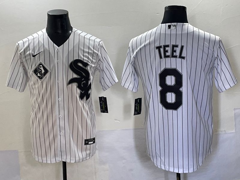 Men 2025 Chicago White Sox #8 Teel White Stripe Game Nike MLB Jersey style 4->chicago white sox->MLB Jersey